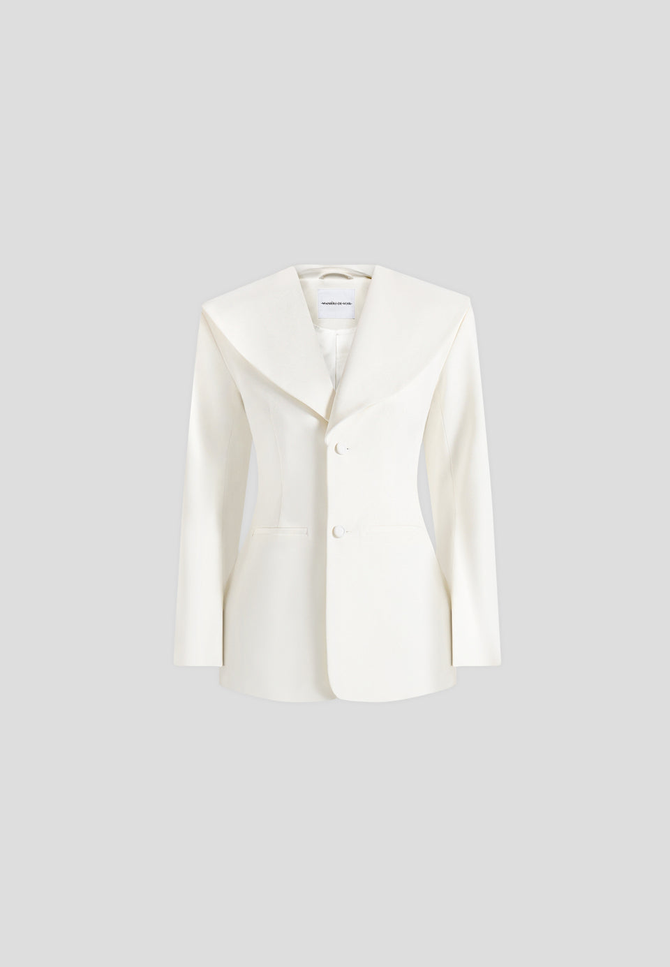 Emy - Shawl Hourglass Blazer - White
