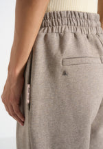 Fanny - Straight Leg Box Pleat Joggers - Taupe