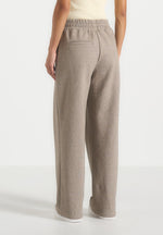 Fanny - Straight Leg Box Pleat Joggers - Taupe