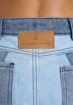 Jacinda - Colour Block Denim Jeans - Mid Blue