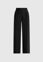 Elsa - High Waisted Tailored Trousers - Black