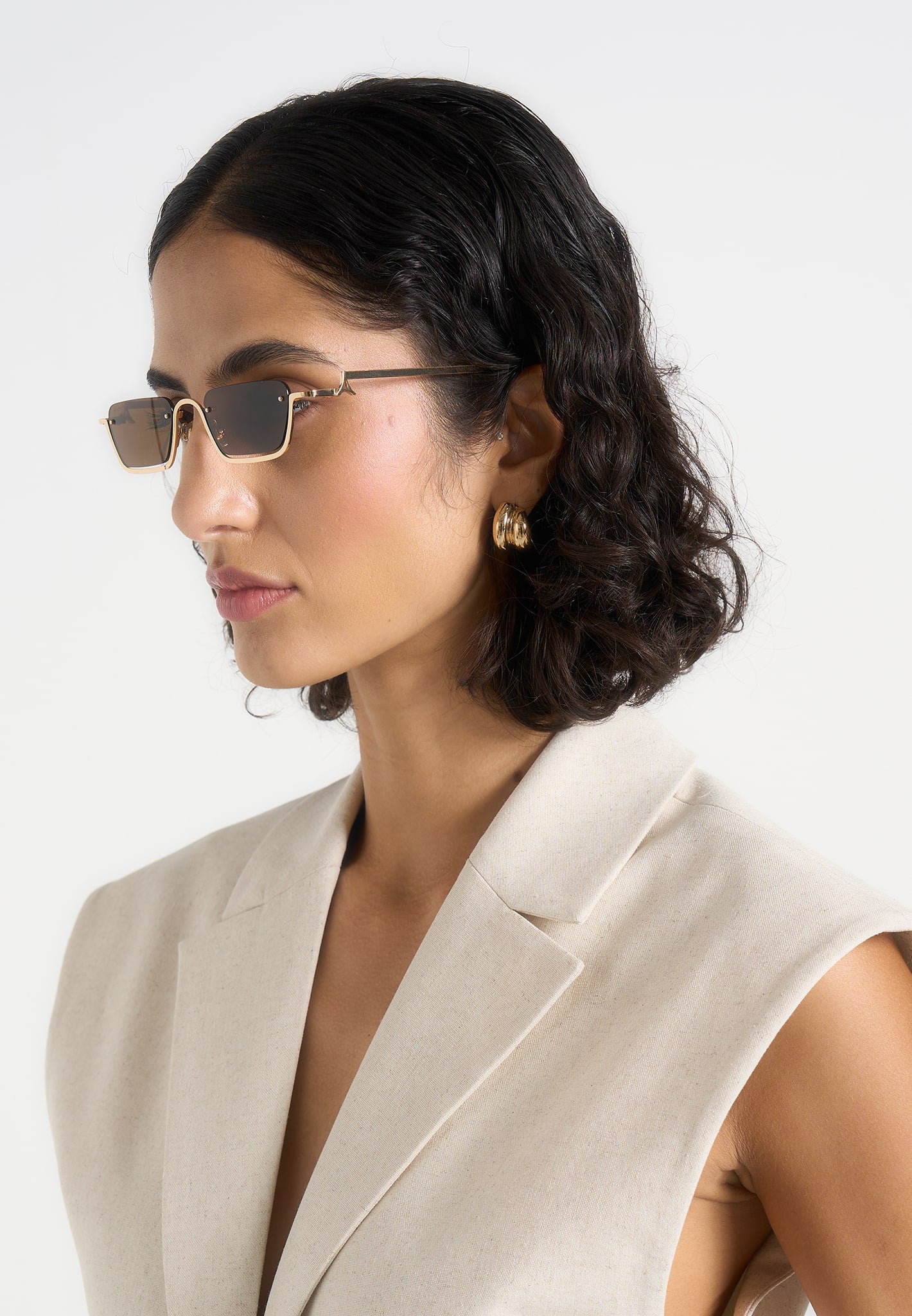 Kai - Frameless Sunglasses - Gold