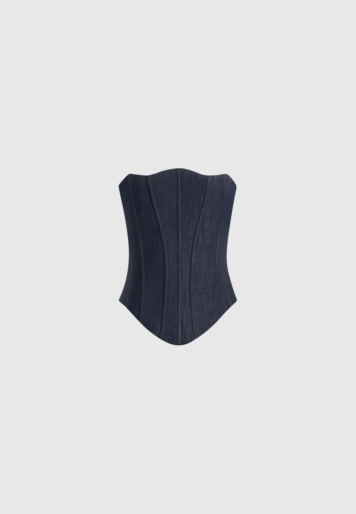 Scarlett - Lace Up Denim Corset - Indigo