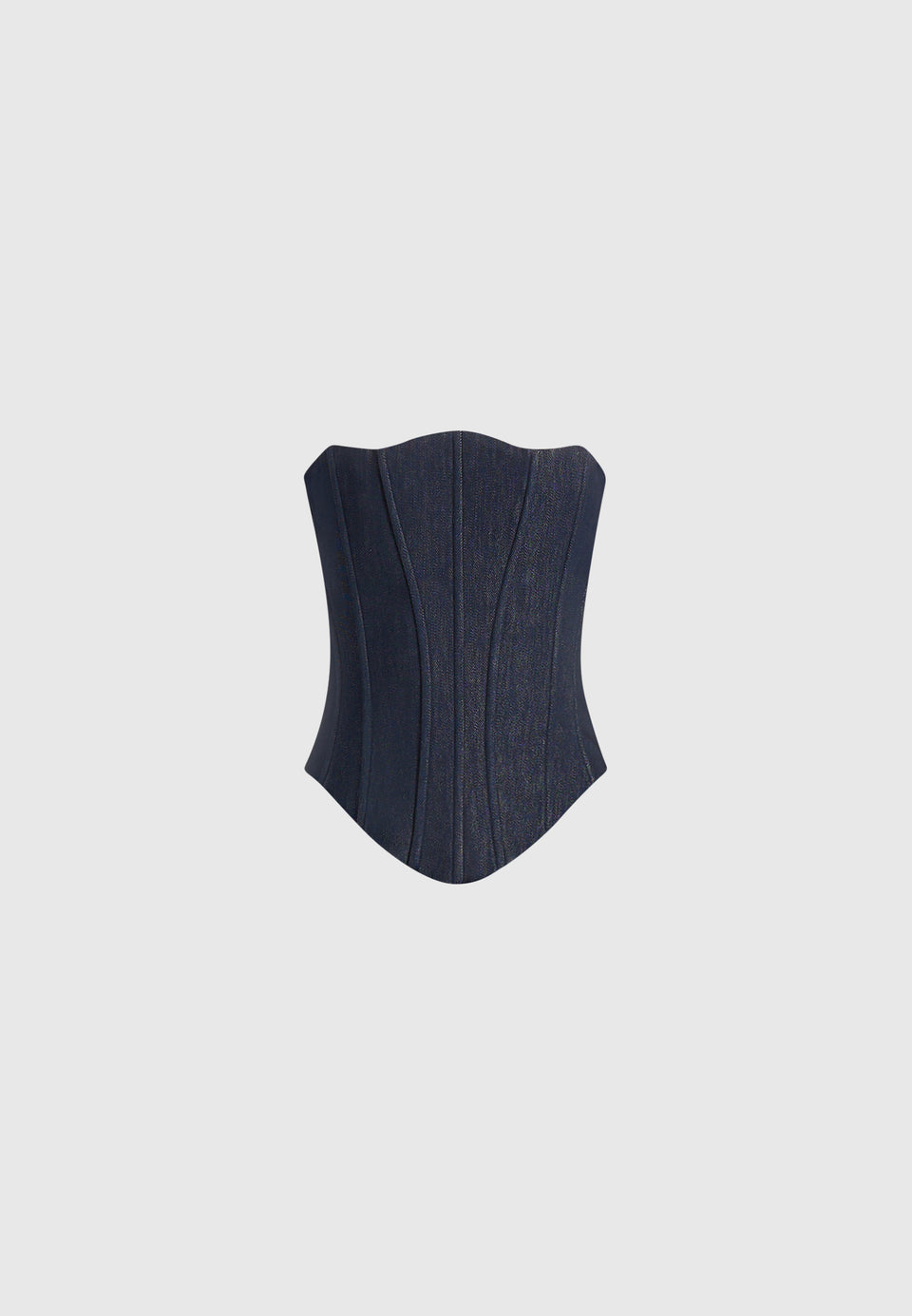 Scarlett - Lace Up Denim Corset - Indigo