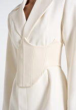 Lacey - Tailored Blazer Dress With Reversible Belt - Off White