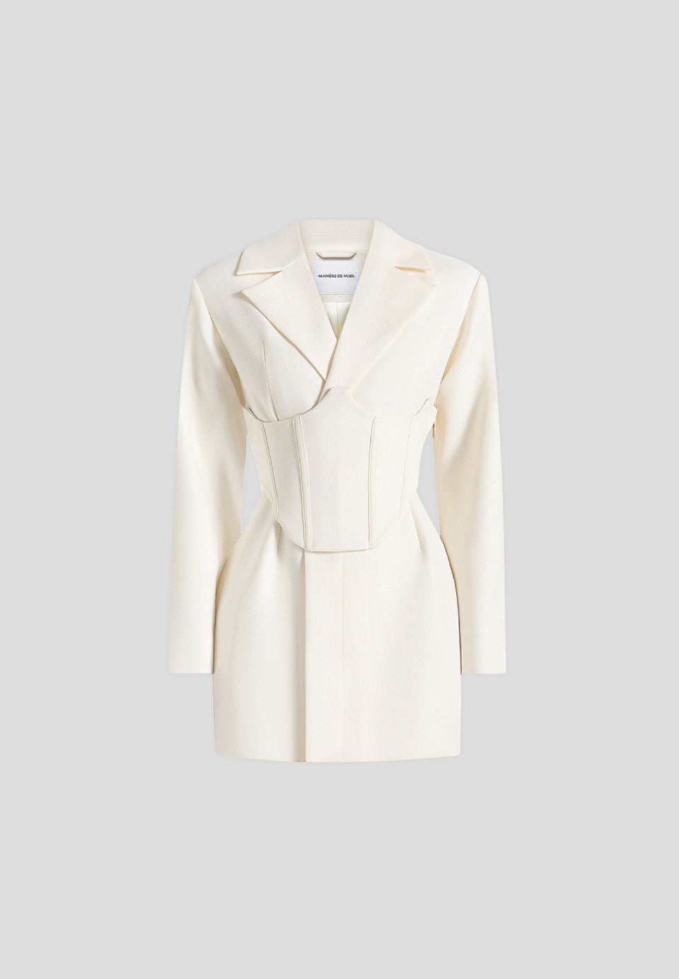 Lacey - Tailored Blazer Dress With Reversible Belt - Off White