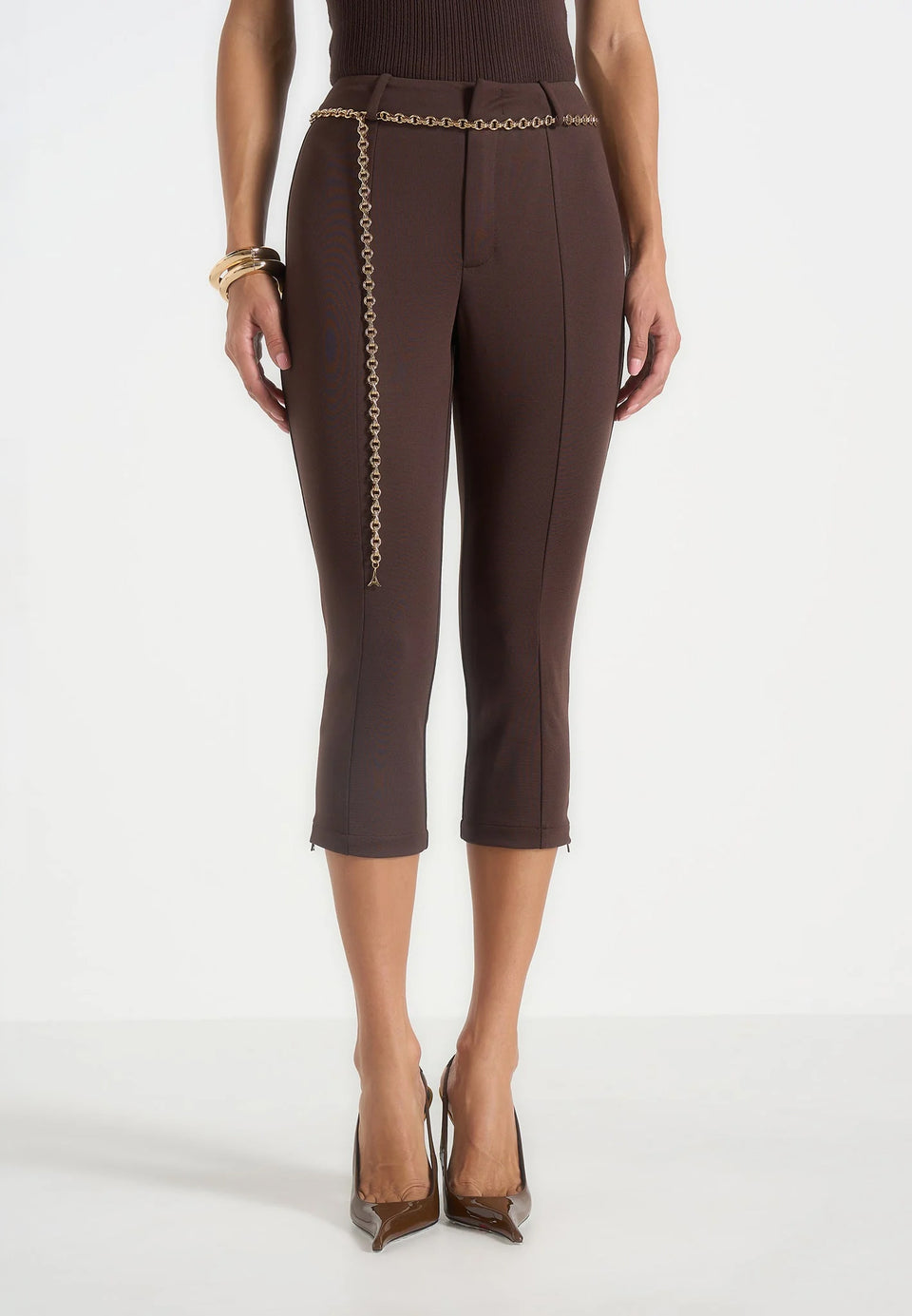 una-capri-leggings-with-chain-brown