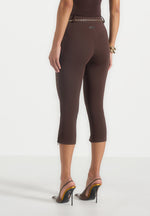 Una - Capri Leggings With Chain - Brown