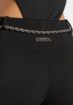Una - Capri Leggings With Chain - Black