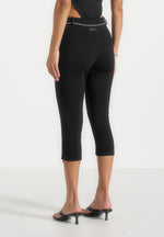 Una - Capri Leggings With Chain - Black