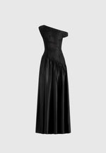 Alanna - Off Shoulder Fit and Flare Maxi Dress - Black