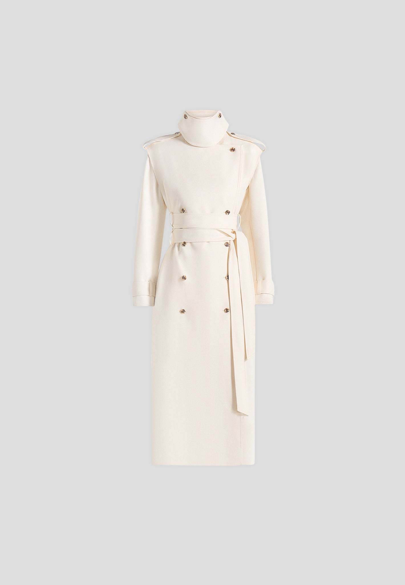 Esther - Trench Coat With Double Belt - White