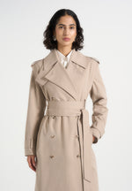Esther - Trench Coat With Double Belt - Taupe