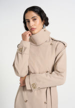 Esther - Trench Coat With Double Belt - Taupe