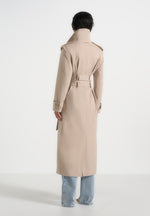 Esther - Trench Coat With Double Belt - Taupe