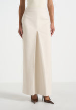 Regine - Linen Box Pleat Maxi Skirt - Natural