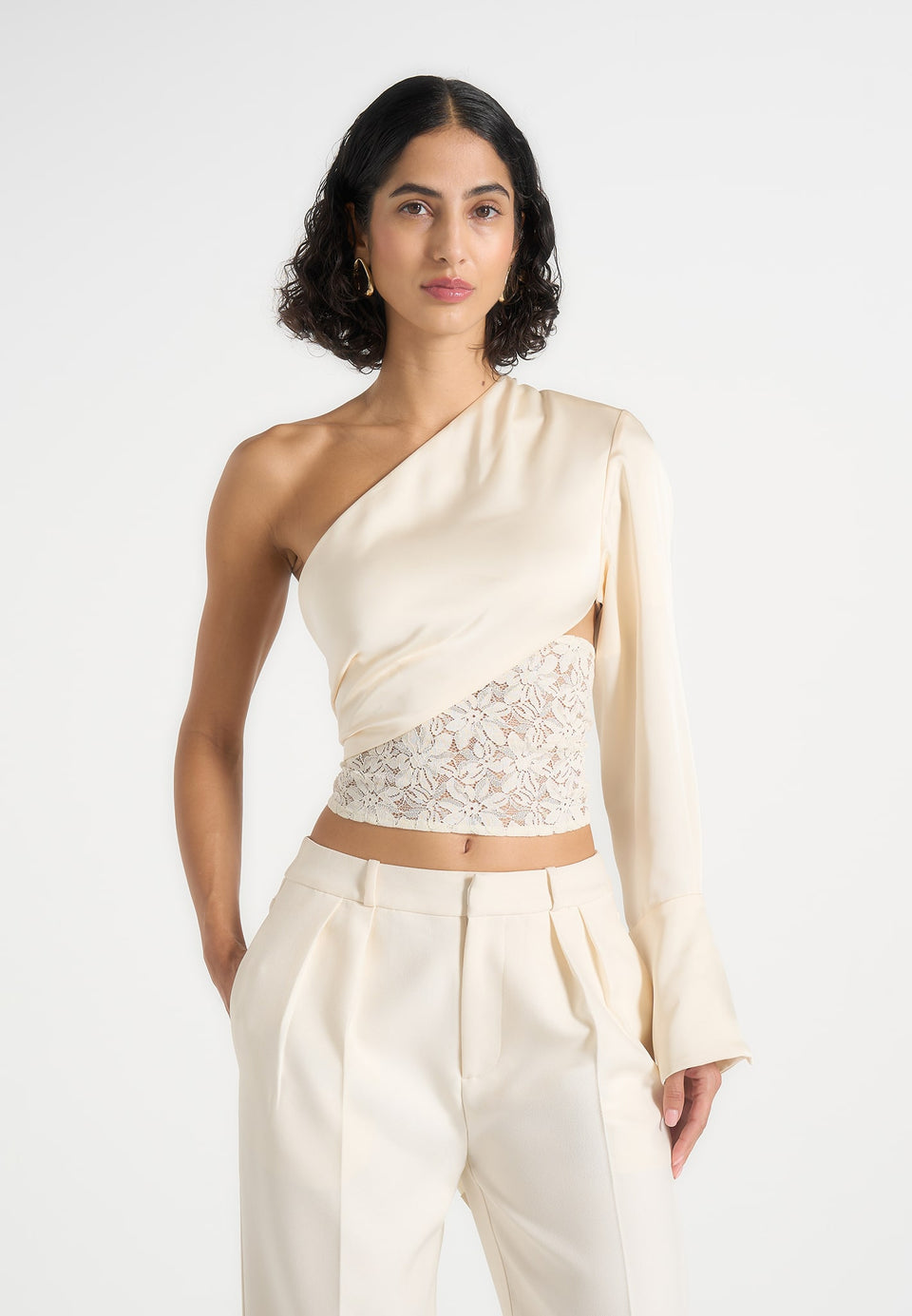 coralie-one-sleeve-satin-and-lace-wrap-top-champagne