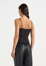 Scarlett - Tailored Lace Up Corset - Black