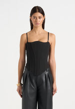 Scarlett - Tailored Lace Up Corset - Black