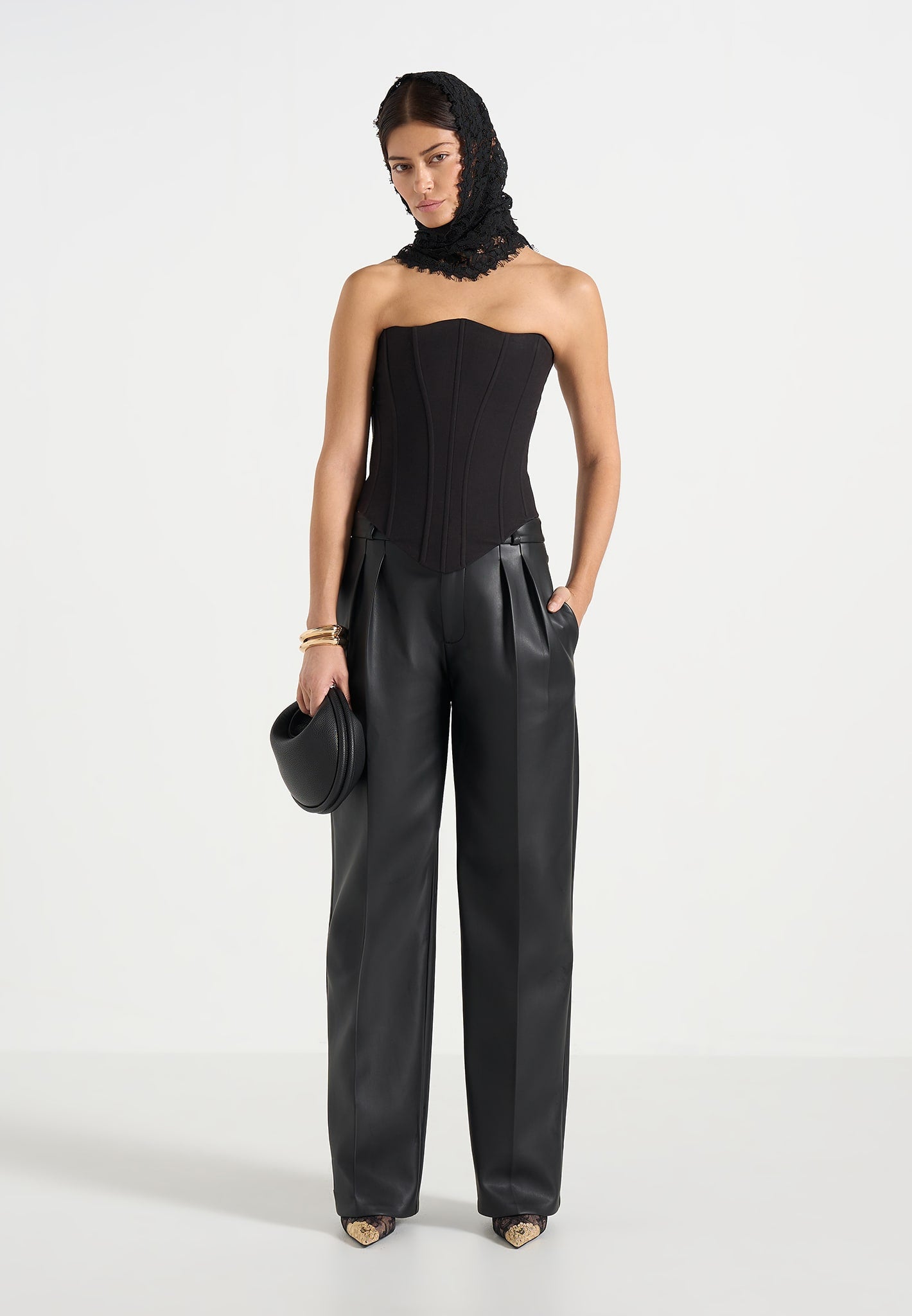 Scarlett - Tailored Lace Up Corset - Black