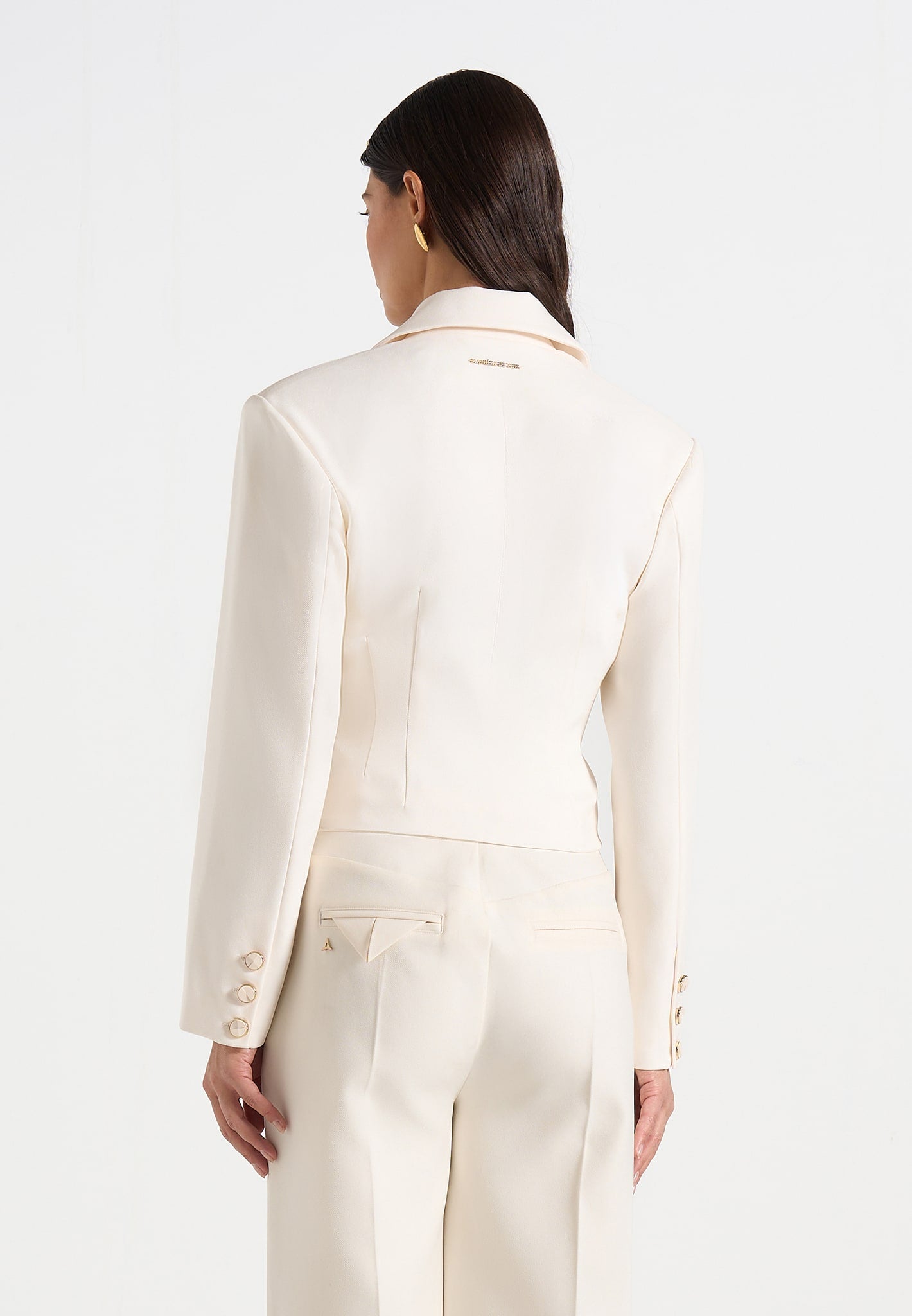 Prisca - Tailored Cropped Blazer - Off White