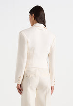 Prisca - Tailored Cropped Blazer - Off White