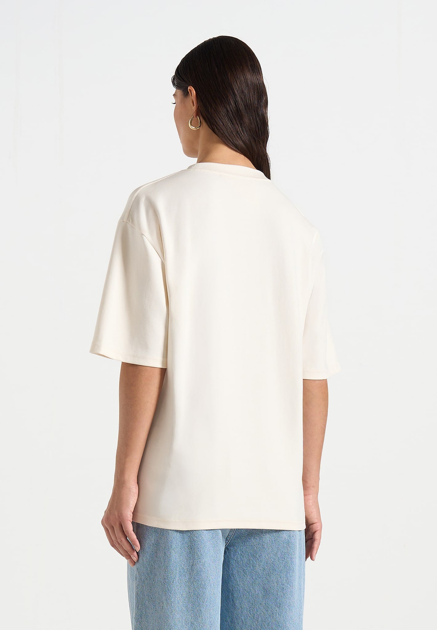 TS008 - Unisex Floral Eiffel Cotton T-Shirt - Cream