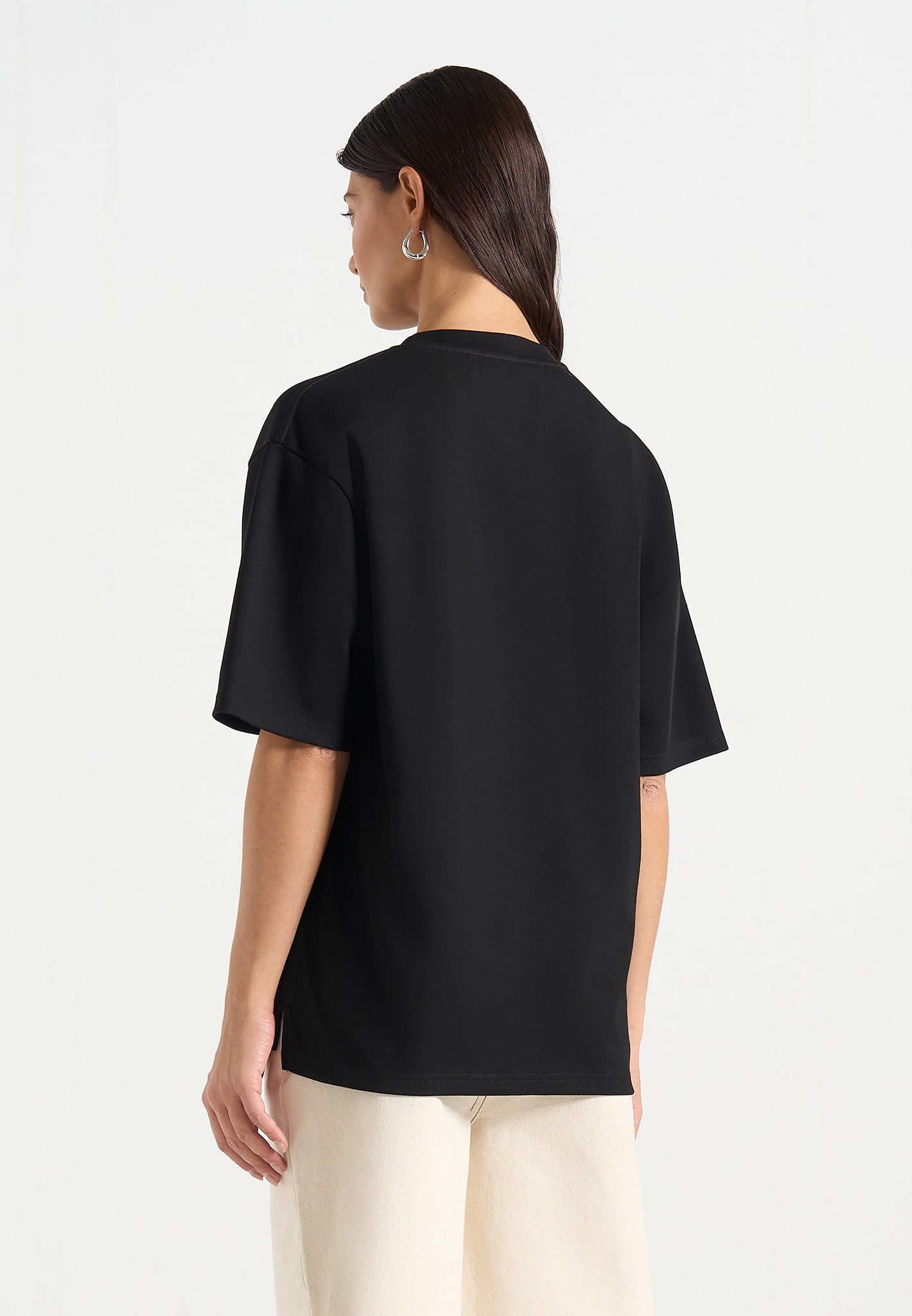 TS008 - Unisex Floral Eiffel Cotton T-Shirt - Black