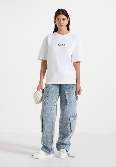 TS001 - Unisex Signature Relaxed fit Cotton T-Shirt - White