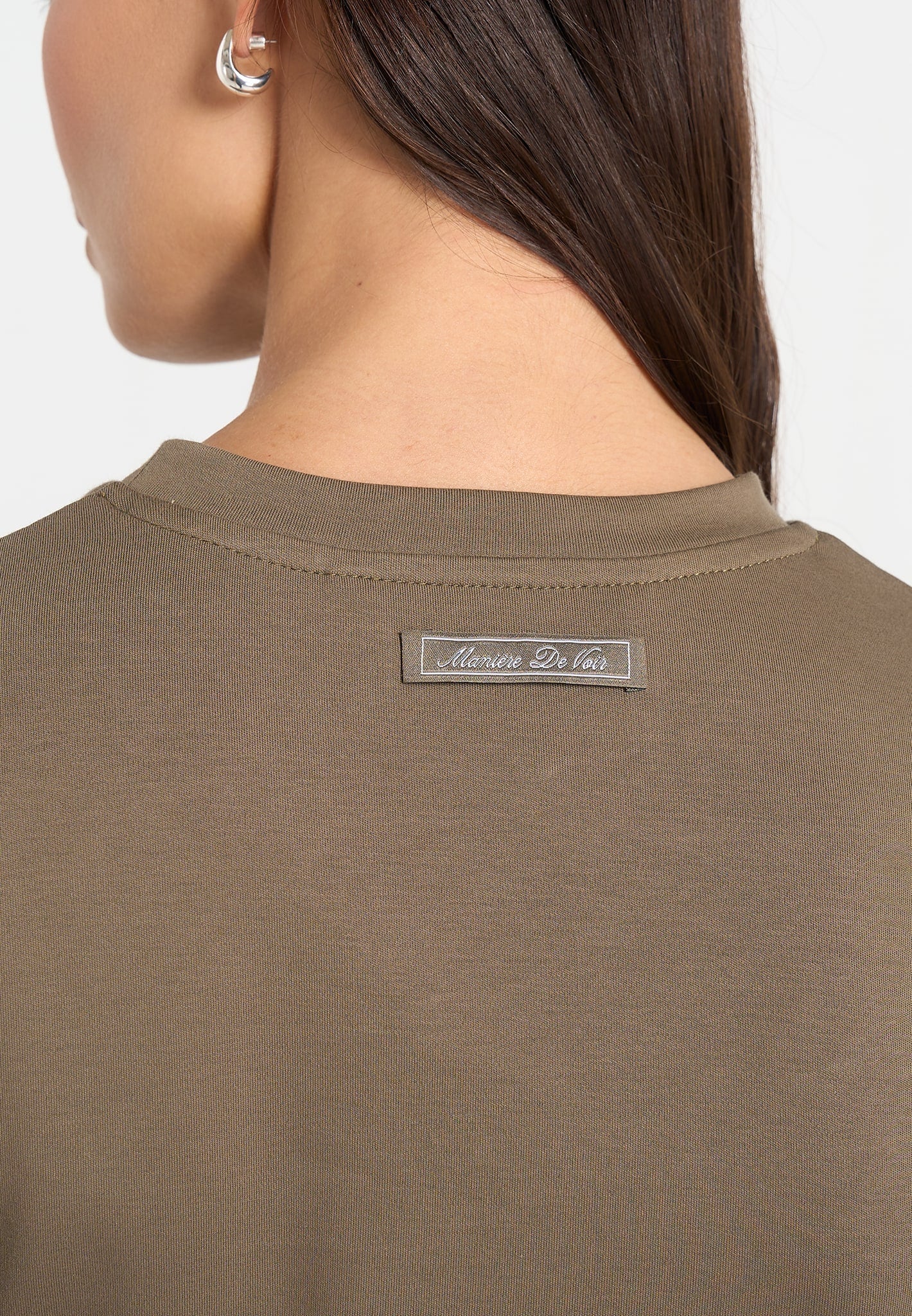 Pauline - Ruched Asymmetric Cotton T-Shirt - Olive