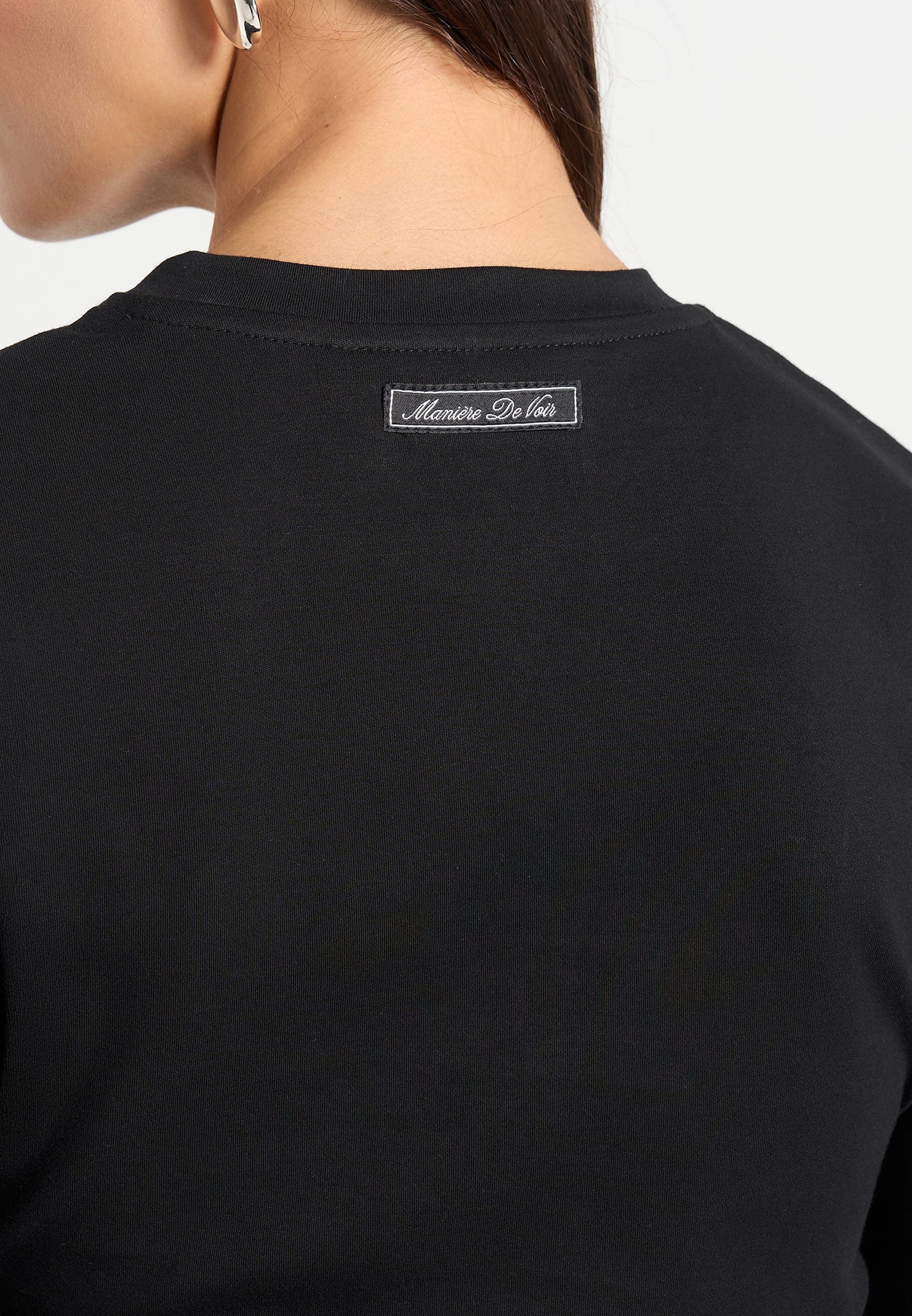 Pauline - Ruched  Asymmetric Cotton T-Shirt - Black