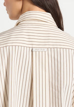 Ronnie - Unisex Pinstripe Long Sleeve Shirt - Beige