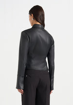 Sonia - Leather Cinch Shirt - Black