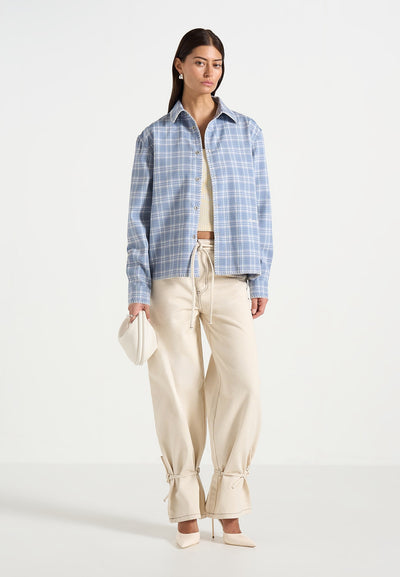 Blake - Unisex Whipstitch Check Shirt - Blue