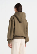 JS009 - Unisex Floral Eiffel Zip Hoodie - Olive