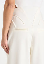 Rena - High Waisted Corset Sculptural Trousers - Off White