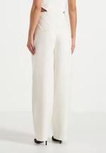 Rena - High Waisted Corset Sculptural Trousers - Off White