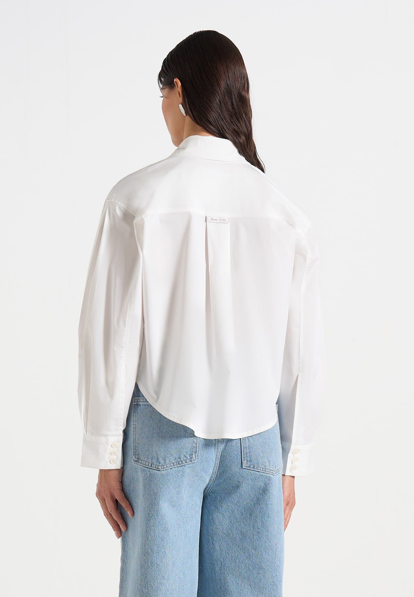 Eleni - Cropped Shirt With Balloon Sleeves - White