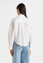 Eleni - Cropped Shirt With Balloon Sleeves - White