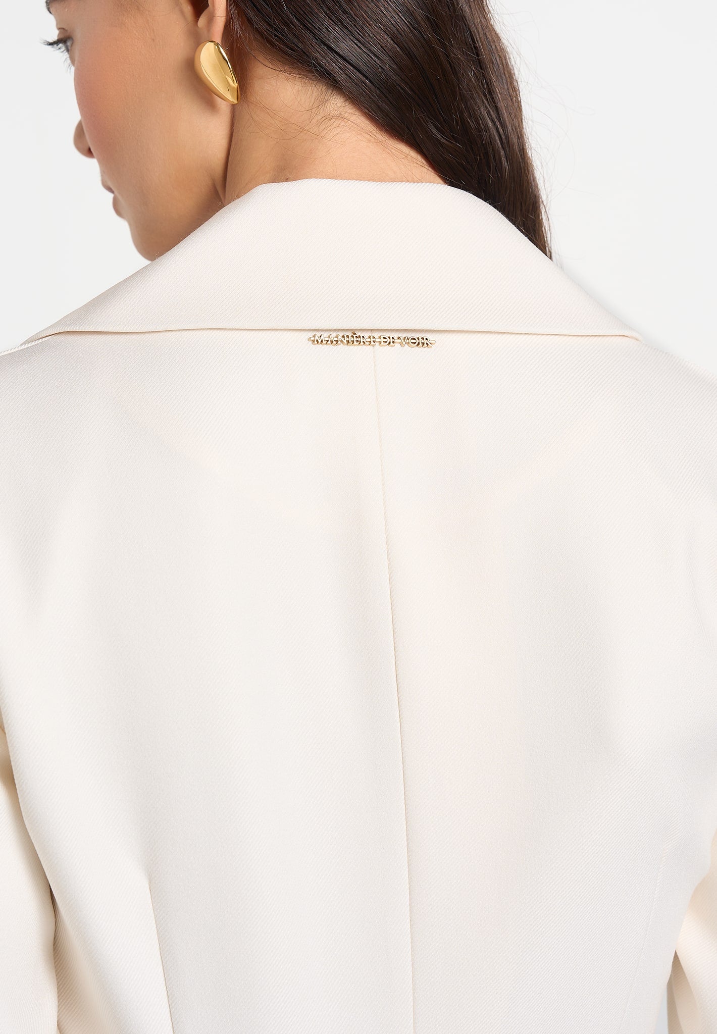 Yuna - Plunge Tailored Blazer With Belt - Off White