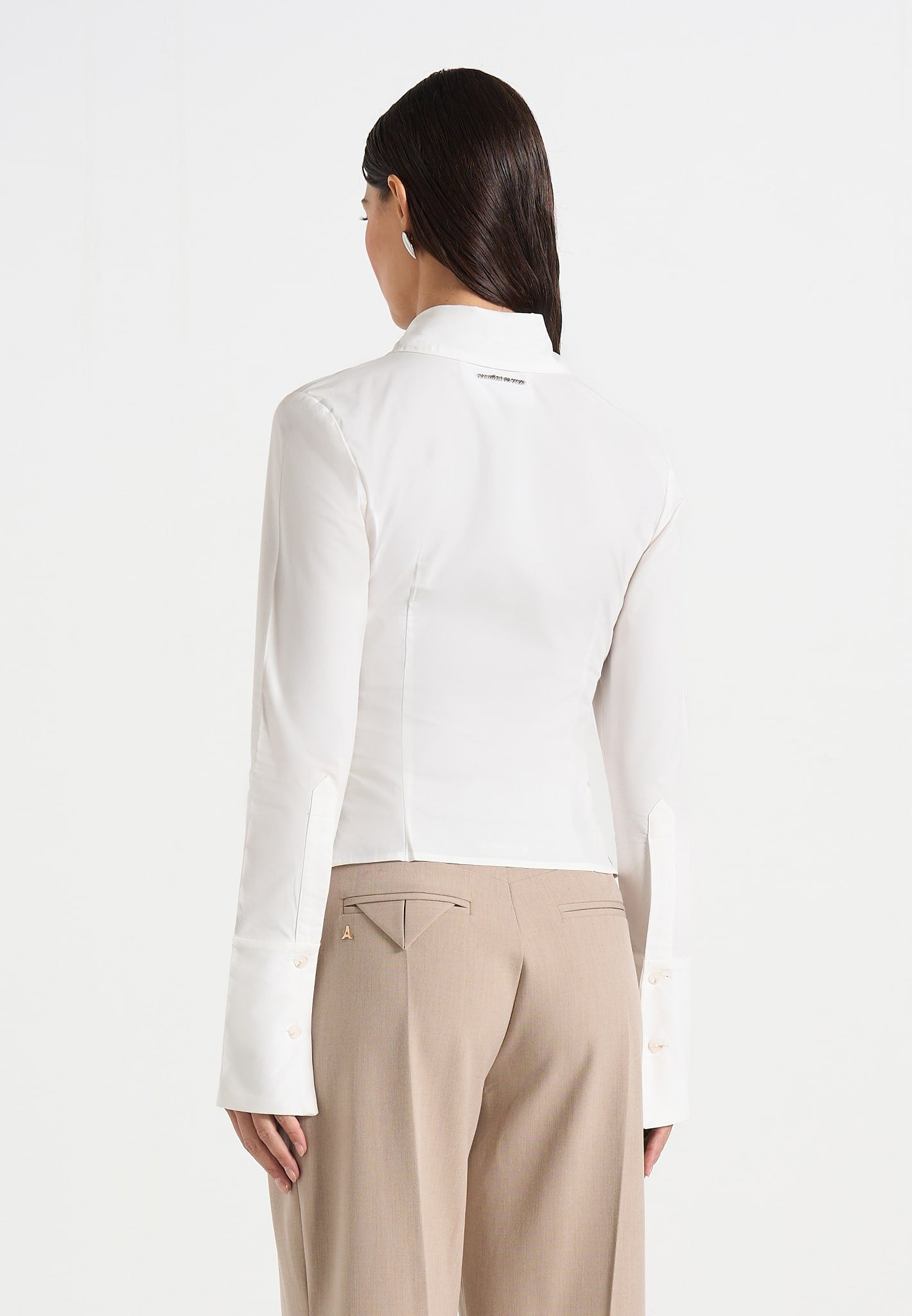 Sonia - Tailored Cotton Cinch Shirt - Off White