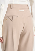 Julie - Tailored Twin Pleat Trousers - Taupe