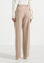 Julie - Tailored Twin Pleat Trousers - Taupe