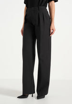 Julie - Tailored Twin Pleat Trousers - Black