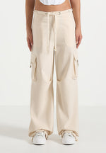 Rosa - Ripstop Parachute Cargo Pants - Cream