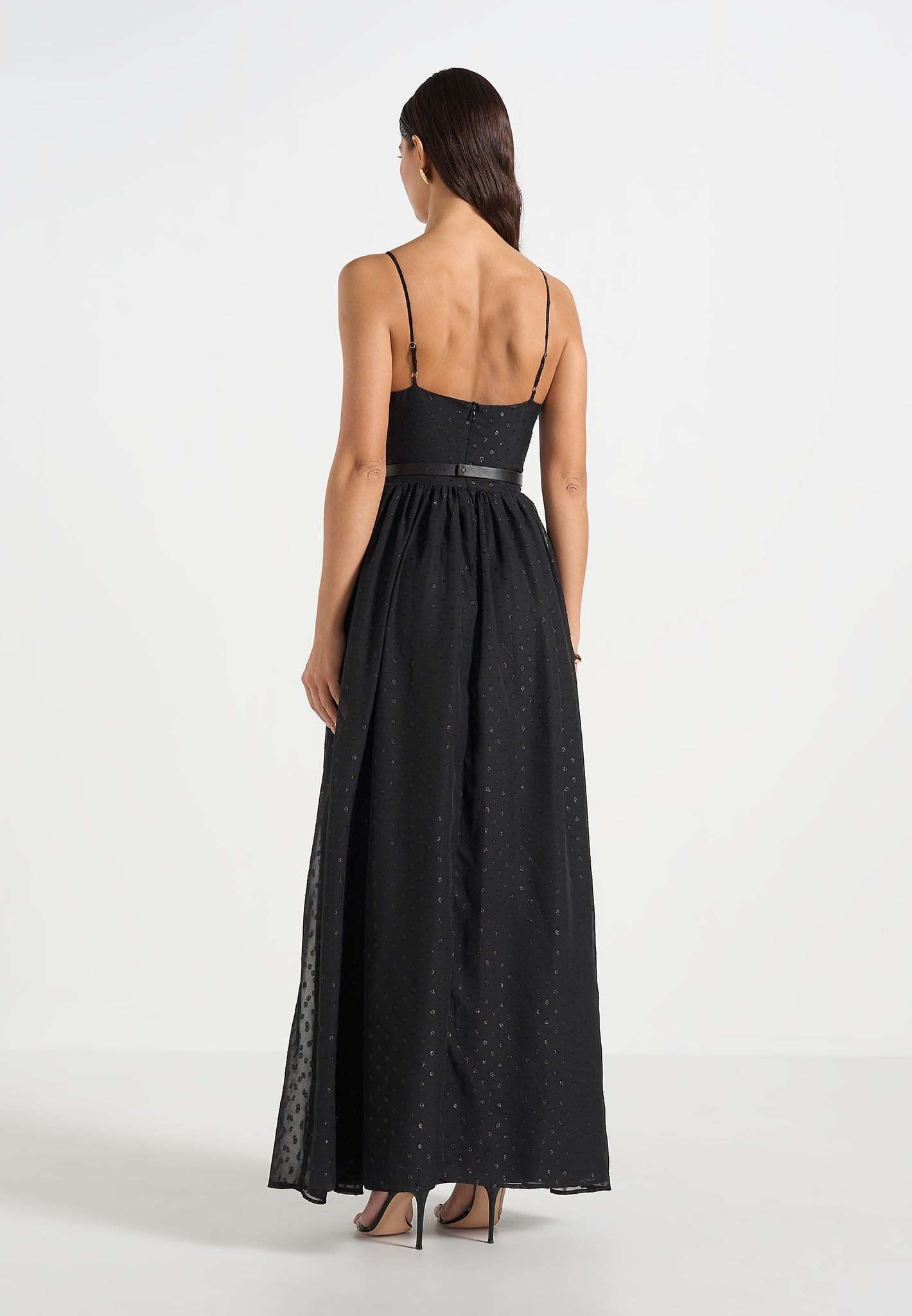 Rosie - Lace Corset Maxi Dress - Black