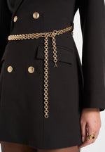 Zara - Double Breasted Blazer Dress With Chain - Black
