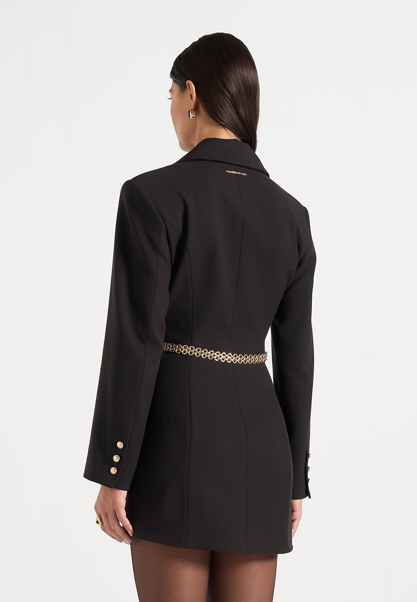 Zara - Double Breasted Blazer Dress With Chain - Black | Manire De Voir Zara - Double Breasted Blazer Dress With Chain - Black | Manire De Voir