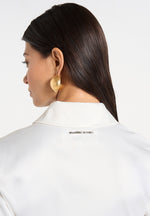 Sonia - Satin Cinch Shirt - White