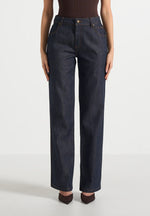 Florence - Denim High Rise Straight Leg Jeans - Indigo